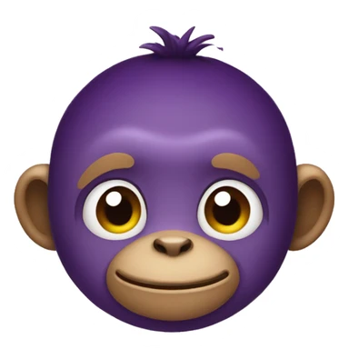 Monkey wearing eggplant sticker