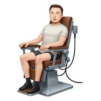 elon musk on an electric chair sticker