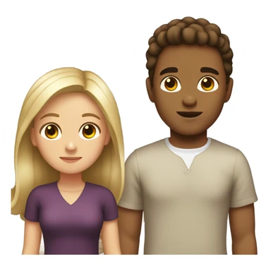 Puerto rican beard short brown hair boy and blond long hair girl couple sticker