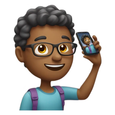 taking selfie with phone sticker