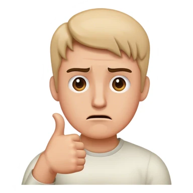 Confused faced with thumbs down sticker