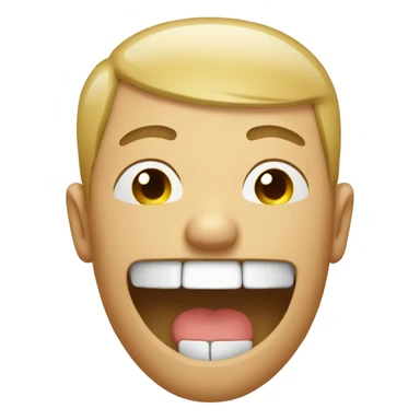 emoticon with teeth and closed eyes. like 😑😬 sticker