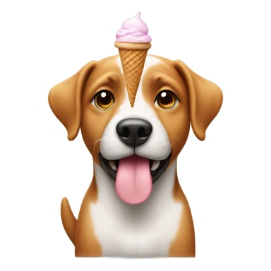 Dog with ice cream  sticker
