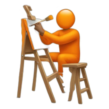 person painting orange sticker