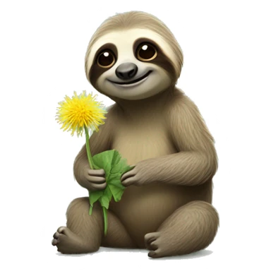 Sid the sloth eating dandelion emoji sticker