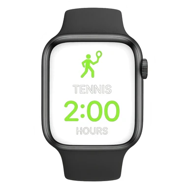 smartwatch con modalità attiva di tennis che segna 2 ore di tennis, REALISTICA 4K sticker