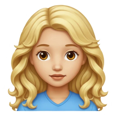 Girl with light skin long blonde wavy hair sticker