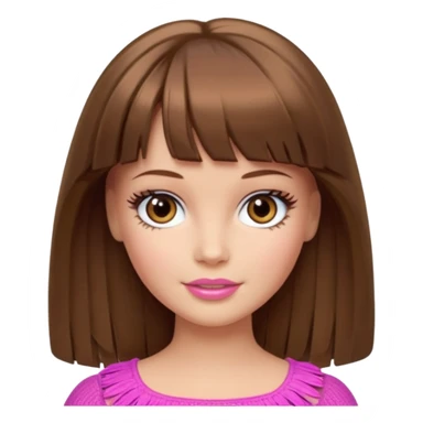 barbie merliah summers with brown hair a fringe and light brown eyes  sticker