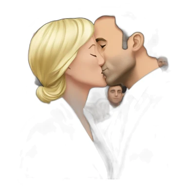 Macron Kissing Marine Lepen sticker