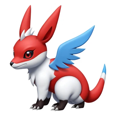  Cute Guilmon-Latias-Umbreon-Fakémon-hybrid-creature (full body)  sticker