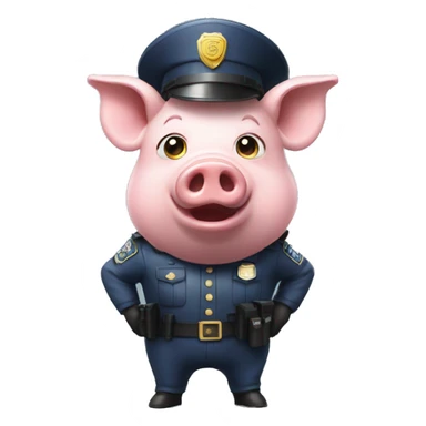 pig in police outfit shocked at jug projectiles sticker