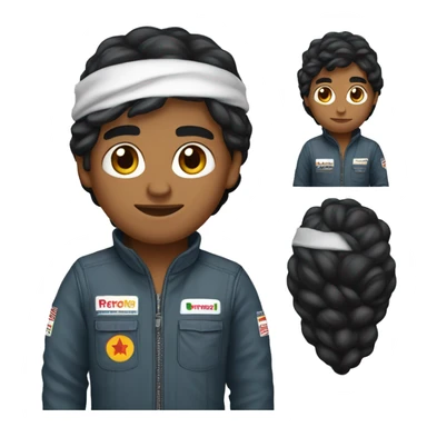 Indian with black hair in mclaren F1 overalls sticker