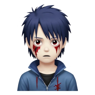 boy zombie with Sasuke's hair emo  sticker