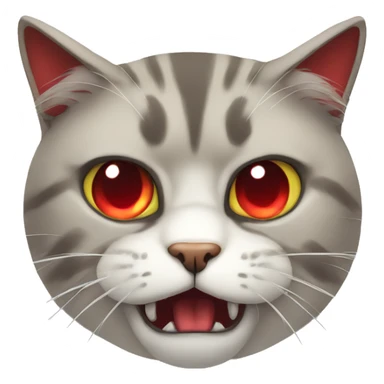 A very angry cat with red eyes sticker