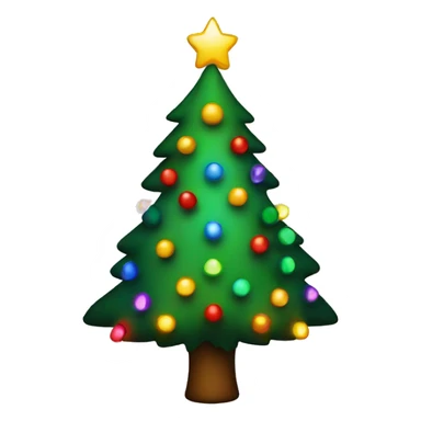 Christmas tree with colorful lights sticker