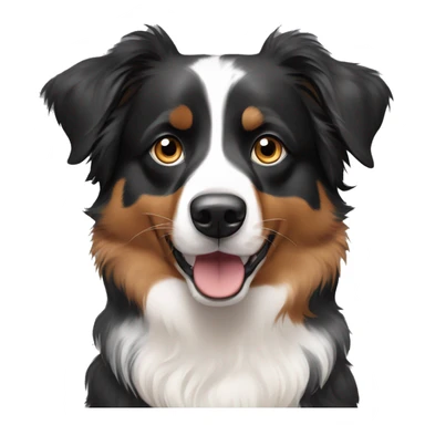 dark tri-color australian shepherd with two different eyes sticker