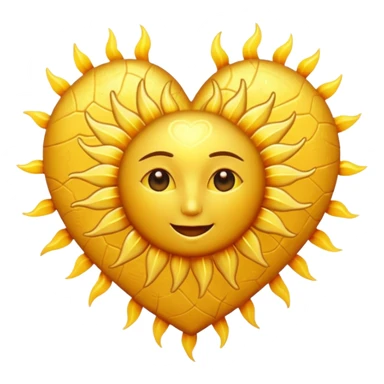 sun themed heart sticker