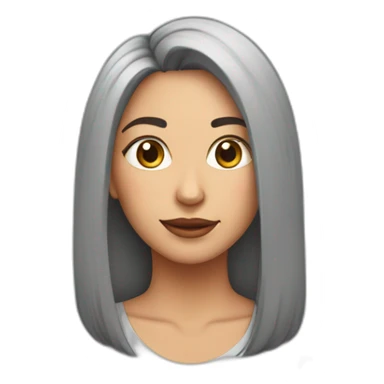 mujer pelo corto gris con rebanada de pastel sticker