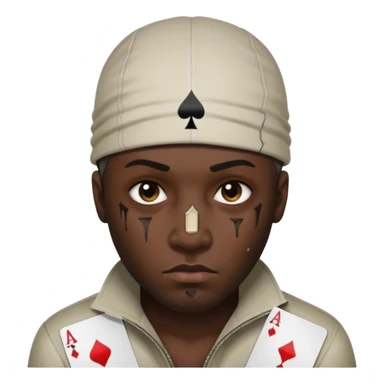 He Shot bullet on his head gangsta poker face sticker