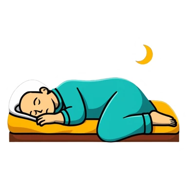 person sleeping well under good lighting, healthy circadian rhythm sticker