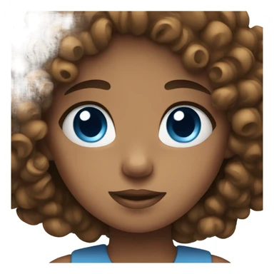 Pretty girl with blue eyes and curly brown hair sticker