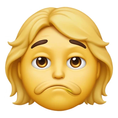 emoji with concerned, face scrunched lip ￼ sticker