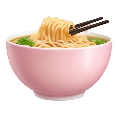 Ramen in a light pink bowl sticker