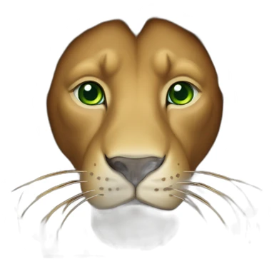 Brown male lion green eyes sticker