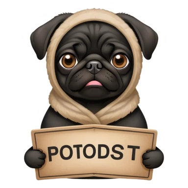 Black pug protests civil rights  sticker