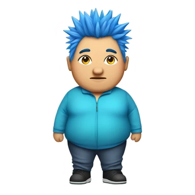Older fat lesbian Chilean very short spiky bright blue hair sticker