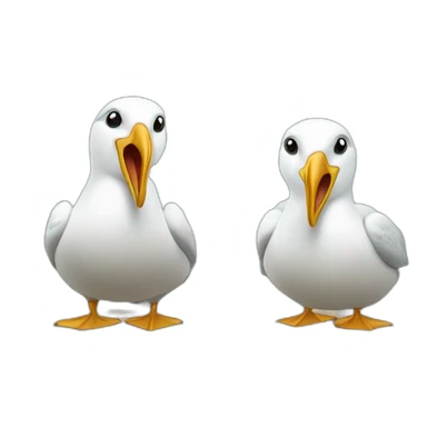 two albatrosses & one sailboat sticker