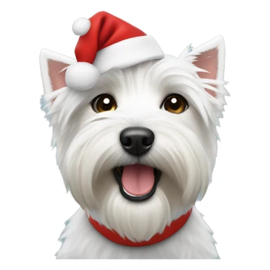 Westie wearing a Santa hat  sticker