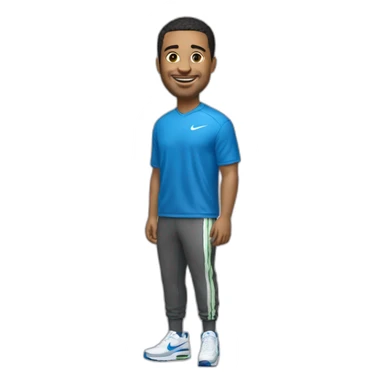 tony motana avec une tenue nike et une paire d'air max sticker