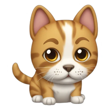 Cat with dog body sticker