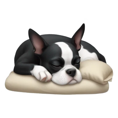 Boston terrier sleeping sticker