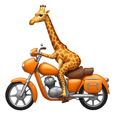 giraffe riding a motorbike sticker