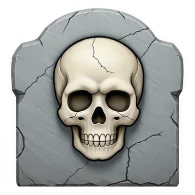 Headstone with simplified skull, front view sticker