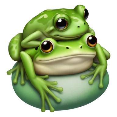 frog on top of a frog sticker