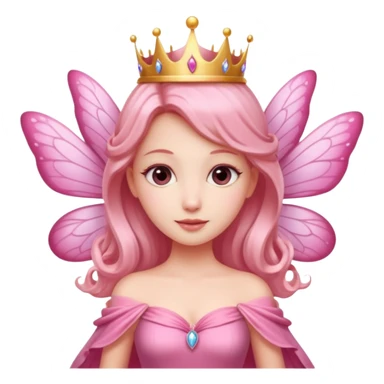 A beautiful pink Queen with fairy wings sticker