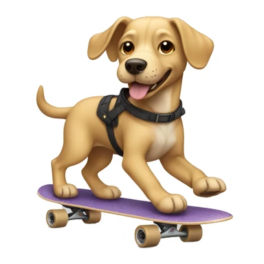 Beige dog riding on skateboard sticker