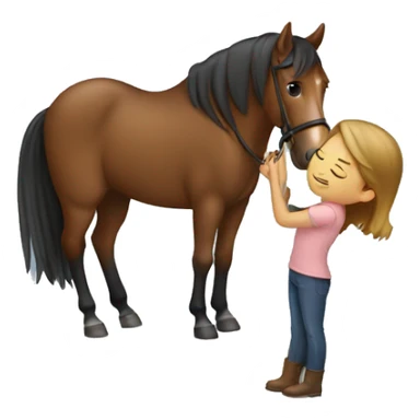 girl hugging her horse brown sticker