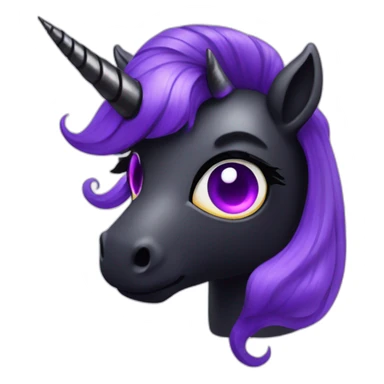 Spooky black unicorn with purple eye and halloween details sticker