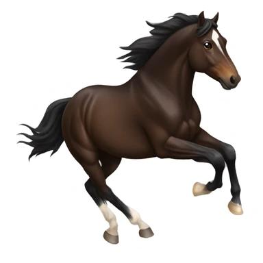 dark brown galloping horse sticker
