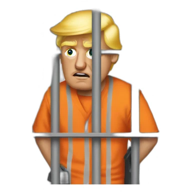 Donald Trump in prison funny sticker