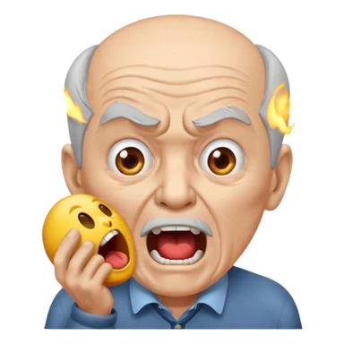 Generate an oldman yell at nivo emoji sticker