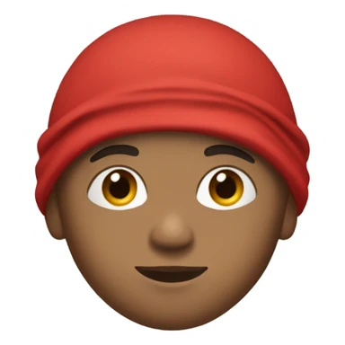 Lightskin boy with durag and red hoodie sticker