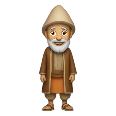 a frame with an old moroccan man standing sticker