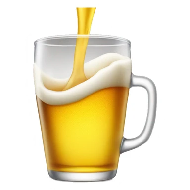 A beer is poured into a glass sticker