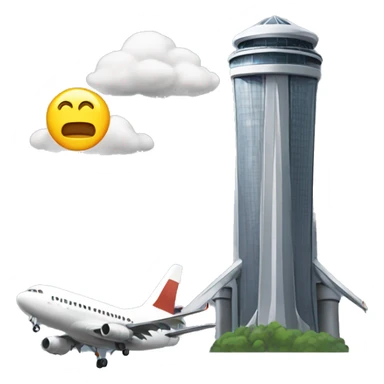 airplane and two towers  sticker