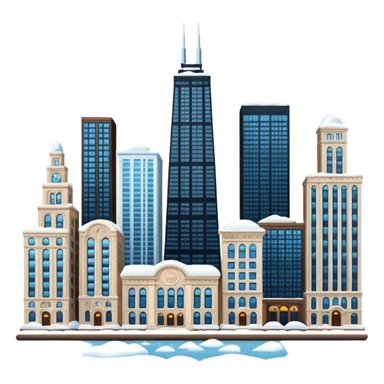 Chicago buildings snow sticker